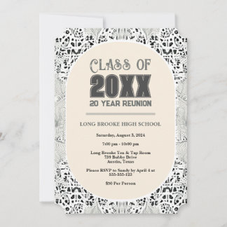 Boho Neutral 20 jaar High School Reunion Kaart