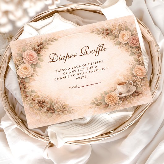 Boho Neutral A Baby Is Brewing Diapper Raffle Informatiekaartje