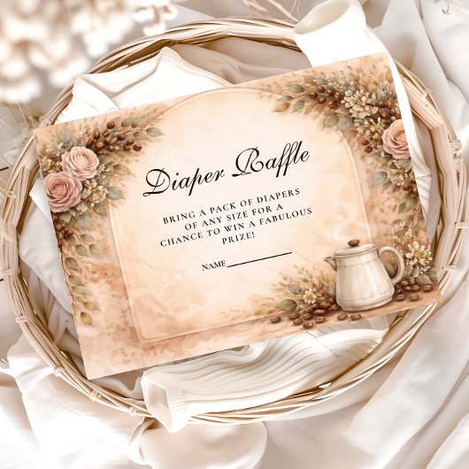 Boho Neutral A Baby Is Brewing Show Diapper Raffle Informatiekaartje