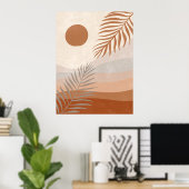 Boho Neutral Abstract Landschap Botanische Wandkun Poster (Thuiskantoor)