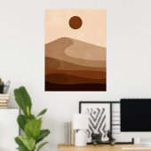 Boho Neutral Abstract Landschap Desert Wall Art Poster (Thuiskantoor)