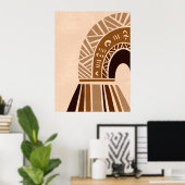 Boho Neutral Abstracte Tribal Regenboog Wall Art Poster (Thuiskantoor)