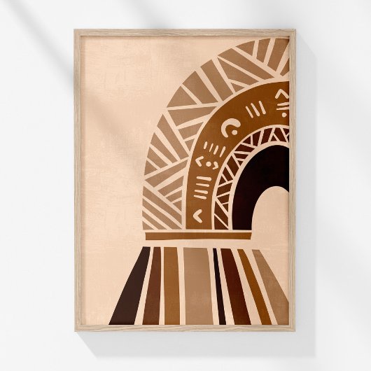 Boho Neutral Abstracte Tribal Regenboog Wall Art Poster