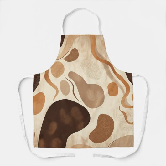 Boho Neutral Apron – Modern Minimalist Pattern Schort (Voorkant)