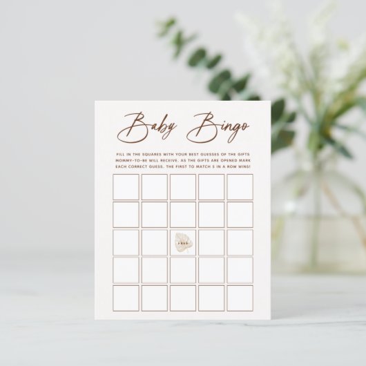Boho Neutral Baby Bingo Game (Staand voorkant)