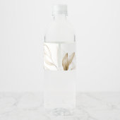 Boho Neutral Baby shower Sepia Waterverf Bloemen Waterfles Etiket (Achterkant)