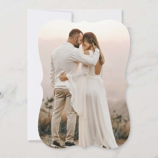 Boho Neutral Beach Bruiloft Kaart (Achterkant)