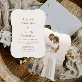 Boho Neutral Beach Bruiloft Kaart