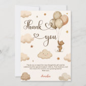 Boho Neutral Bearly Wait Teddy Bear-Baby shower Bedankkaart (Voorkant)