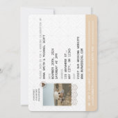 Boho Neutral Beige Passport Destination Wedding Kaart (Achterkant)