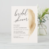 Boho Neutral Beige Watercolor Bridal Shower Kaart (Staand voorkant)