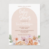 Boho Neutral Bloemen Baby shower Briefkaart (Voorkant)