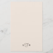 Boho Neutral Blush Elegant Wedding Menu (Achterkant)