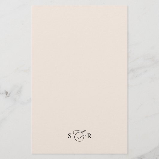 Boho Neutral Blush Elegant Wedding Menu (Achterkant)