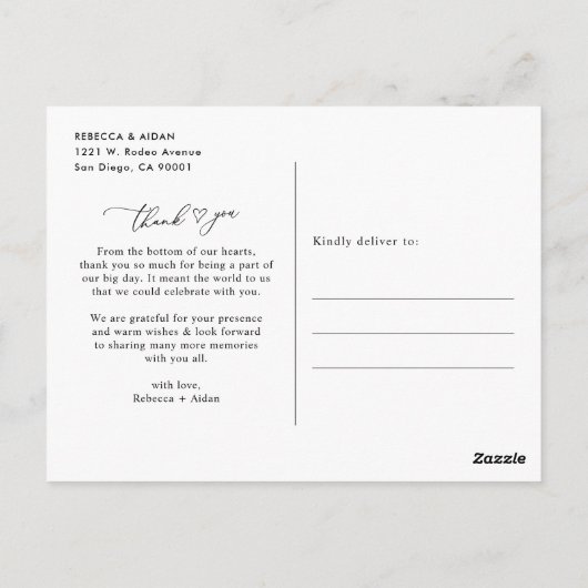 Boho Neutral Blush Simple Weddenschap Foto Harteli Briefkaart (Achterkant)