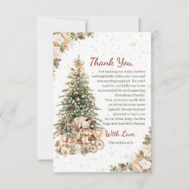Boho Neutral Christmas Baby shower Bedankkaart
