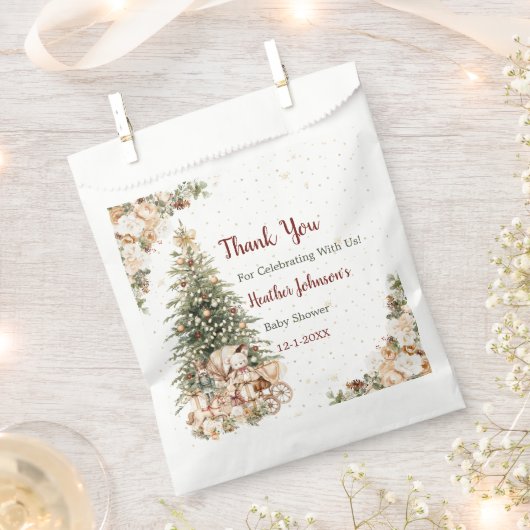 Boho Neutral Christmas Baby shower Bedankzakje (Geknipt)