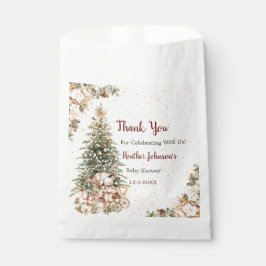 Boho Neutral Christmas Baby shower Bedankzakje