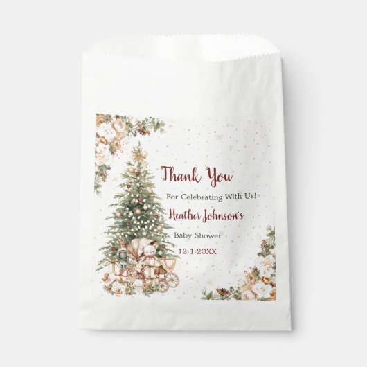 Boho Neutral Christmas Baby shower Bedankzakje (Voorkant)