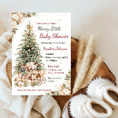 Boho Neutral Christmas Baby shower Kaart