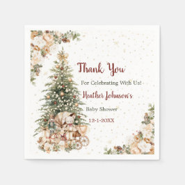 Boho Neutral Christmas Baby shower Servet