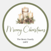 Boho Neutral Christmas Custom Family Name Sticker (Voorkant)