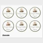 Boho Neutral Christmas Custom Family Name Sticker (Vel)