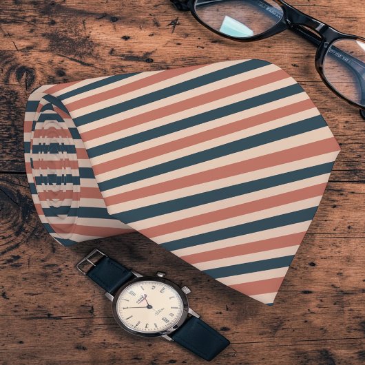 Boho Neutral Colored Stripes Necktie Stropdas