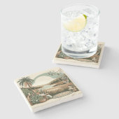 Boho Neutral Desert Sunset Luxury Stone Coaster Stenen Onderzetter (Zijkant)