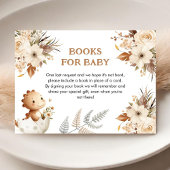 Boho Neutral Dinosaur Baby shower Boeken voor Baby Informatiekaartje