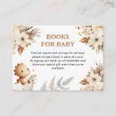 Boho Neutral Dinosaur Baby shower Boeken voor Baby Informatiekaartje (Voorkant)