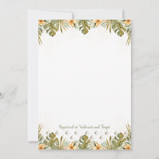 Boho Neutral Dinosaur-Baby shower Kaart (Achterkant)