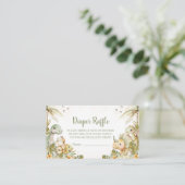 Boho Neutral Dinosaur Baby shower, Luierscheur Informatiekaartje (Staand voorkant)