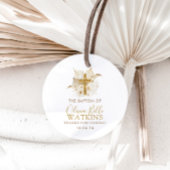 Boho Neutral Dried Palm Floral Baptism Christening Bedankjes Labels