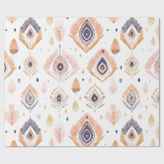 Boho Neutral Feather Cadeaupapier (Vlak)