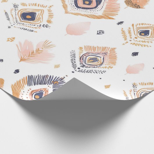 Boho Neutral Feather Cadeaupapier (Hoek)