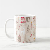 Boho Neutral Flat Christmas Trees Woodland Animals Koffiemok (Links)