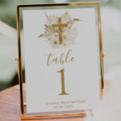 Boho Neutral Floral Baptism Tafelnummers