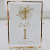 Boho Neutral Floral Baptism Tafelnummers