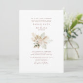 Boho Neutral Floral Elegant Wedding Kaart (Staand voorkant)