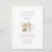 Boho Neutral Floral Elegant Wedding Kaart (Voorkant / Achterkant)
