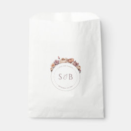 Boho Neutral Floral Favoriet Tassen met Monogram Bedankzakje
