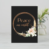 Boho Neutral Floral Real Gold Fotograaf Kerstmis Folie Uitnodiging (Staand Voorkant)