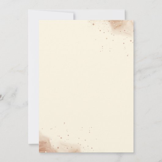 Boho Neutral Floral Wedding Kaart (Achterkant)