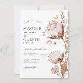 Boho Neutral Floral Wedding Kaart (Voorkant)
