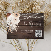 Boho Neutral Flowers Wedding Online RSVP Enclosure Informatiekaartje