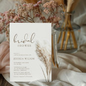 Boho Neutral Fluffy Pampas Grass Vrijgezellenfeest Kaart