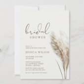 Boho Neutral Fluffy Pampas Grass Vrijgezellenfeest Kaart (Voorkant)