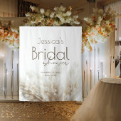 Boho Neutral Fluffy Pampas Grass Vrijgezellenfeest Wandkleed