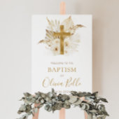 Boho Neutral Gedroogde Palmbloemdoop Welkom Poster